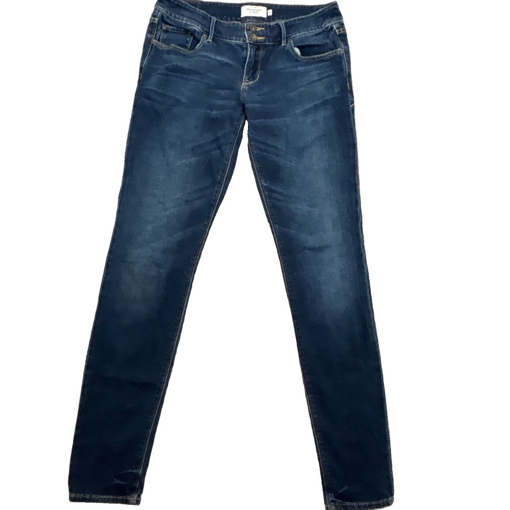 Abercrombie & Fitch Blue Stretch Skinny Jeans Sz 4 29X31 Y2K
